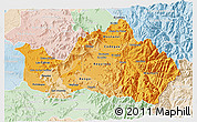 Political Shades 3D Map of CACHAPOAL, lighten