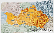 Political Shades 3D Map of CACHAPOAL, lighten, semi-desaturated