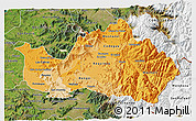 Political Shades 3D Map of CACHAPOAL, satellite outside