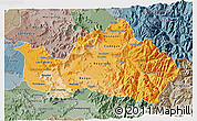 Political Shades 3D Map of CACHAPOAL, semi-desaturated