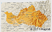 Political Shades 3D Map of CACHAPOAL, shaded relief outside