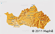 Political Shades 3D Map of CACHAPOAL, single color outside