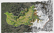 Satellite 3D Map of CACHAPOAL, darken, semi-desaturated