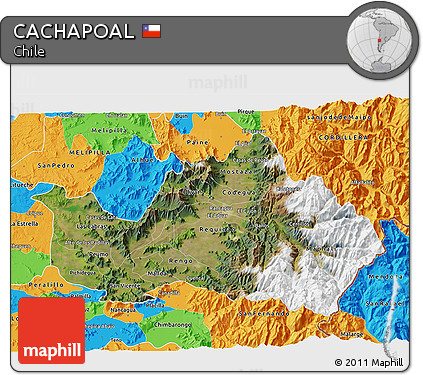 Satellite 3D Map of CACHAPOAL, political outside