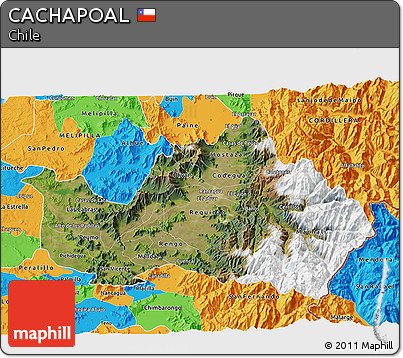 Satellite 3D Map of CACHAPOAL, political outside