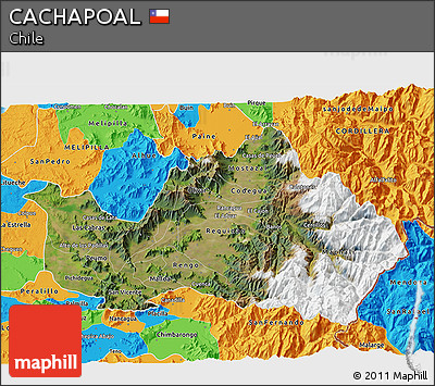 Satellite 3D Map of CACHAPOAL, political outside
