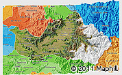 Satellite 3D Map of CACHAPOAL, political shades outside