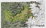 Satellite 3D Map of CACHAPOAL, semi-desaturated