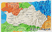 Shaded Relief 3D Map of CACHAPOAL, political shades outside