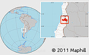 Gray Location Map of CACHAPOAL, highlighted country