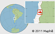 Savanna Style Location Map of CACHAPOAL, highlighted country
