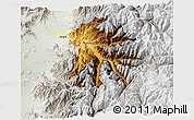 Physical 3D Map of Machali, lighten, semi-desaturated