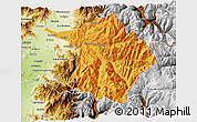 Political 3D Map of Machali, physical outside