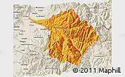 Political 3D Map of Machali, shaded relief outside