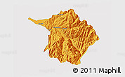 Political 3D Map of Machali, single color outside