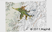 Satellite 3D Map of Machali, lighten