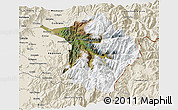 Satellite 3D Map of Machali, shaded relief outside