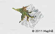 Satellite 3D Map of Machali, single color outside