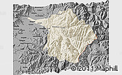 Shaded Relief 3D Map of Machali, darken, desaturated