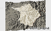 Shaded Relief 3D Map of Machali, darken