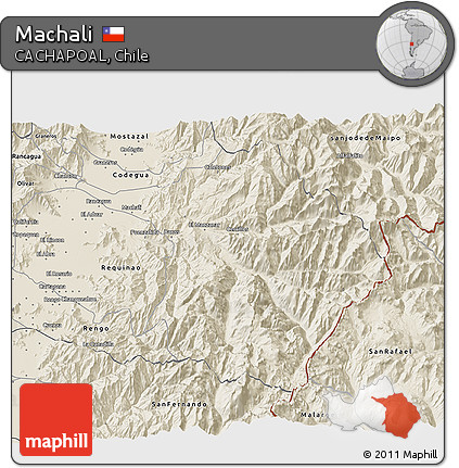 Shaded Relief 3D Map of Machali