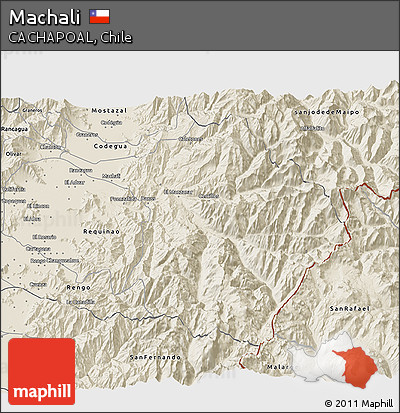 Shaded Relief 3D Map of Machali