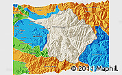 Shaded Relief 3D Map of Machali, political outside