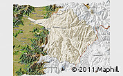 Shaded Relief 3D Map of Machali, satellite outside