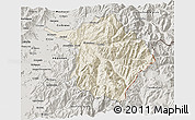 Shaded Relief 3D Map of Machali, semi-desaturated