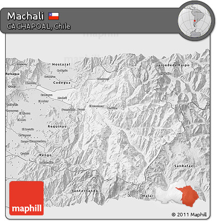 Silver Style 3D Map of Machali