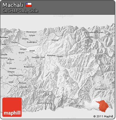 Silver Style 3D Map of Machali