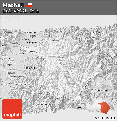 Silver Style 3D Map of Machali
