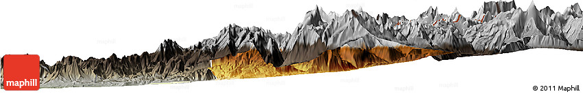 Physical Horizon Map of Machali, darken, semi-desaturated