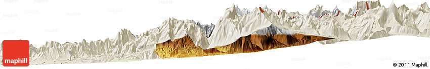 Physical Horizon Map of Machali, shaded relief outside