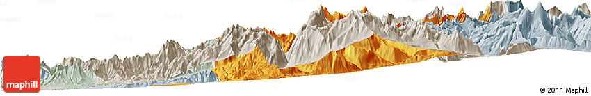 Political Horizon Map of Machali, lighten, semi-desaturated
