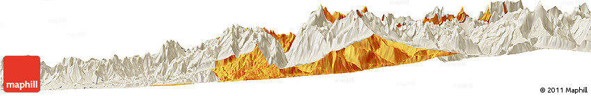 Political Horizon Map of Machali, shaded relief outside