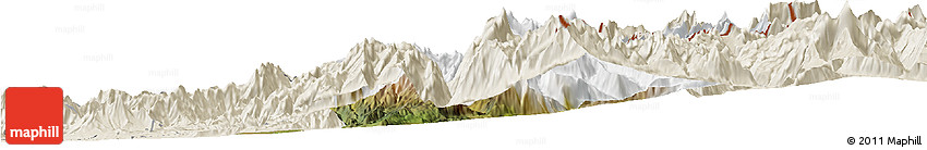 Satellite Horizon Map of Machali, shaded relief outside