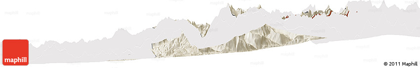 Shaded Relief Horizon Map of Machali, cropped outside