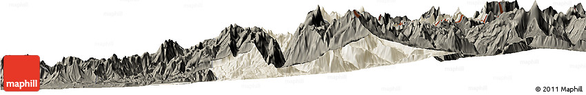 Shaded Relief Horizon Map of Machali, darken