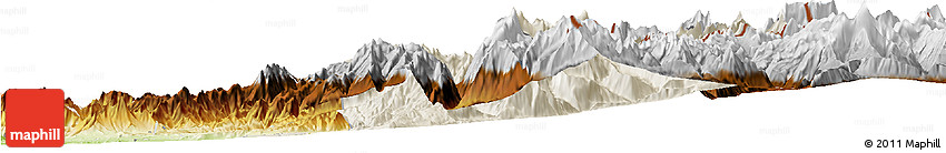 Shaded Relief Horizon Map of Machali, physical outside