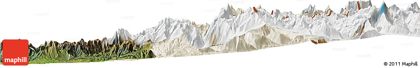 Shaded Relief Horizon Map of Machali, satellite outside