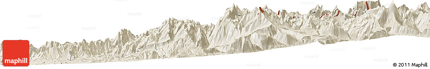 Shaded Relief Horizon Map of Machali