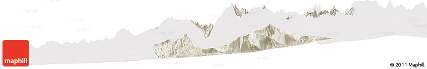 Shaded Relief Horizon Map of Machali, single color outside