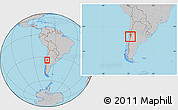 Gray Location Map of Machali, within the entire country