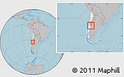 Gray Location Map of Machali, highlighted country, within the entire country, hill shading