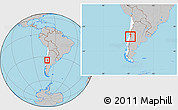 Gray Location Map of Machali, highlighted country, within the entire country