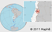 Gray Location Map of Machali, highlighted country, highlighted parent region