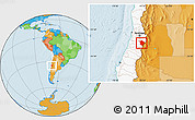 Political Location Map of Machali, highlighted country