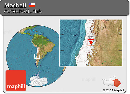 Satellite Location Map of Machali, highlighted country