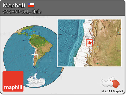 Satellite Location Map of Machali, highlighted country